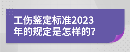 工伤鉴定标准2023年的规定是怎样的？