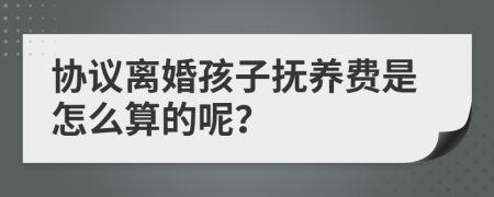 协议离婚孩子抚养费是怎么算的呢？