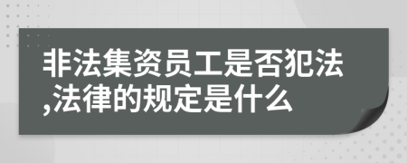 非法集资员工是否犯法,法律的规定是什么