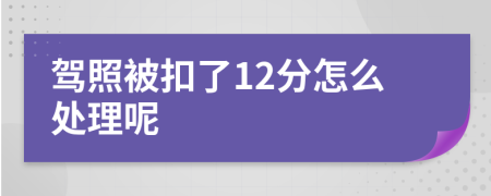 驾照被扣了12分怎么处理呢
