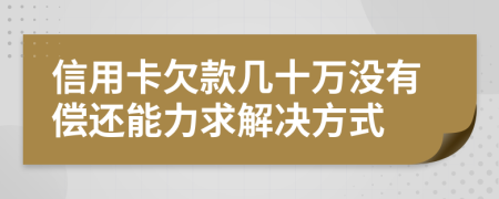 信用卡欠款几十万没有偿还能力求解决方式