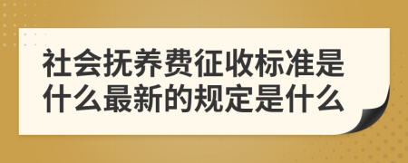 社会抚养费征收标准是什么最新的规定是什么