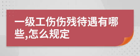 一级工伤伤残待遇有哪些,怎么规定