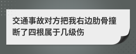 交通事故对方把我右边肋骨撞断了四根属于几级伤
