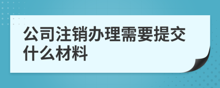 公司注销办理需要提交什么材料