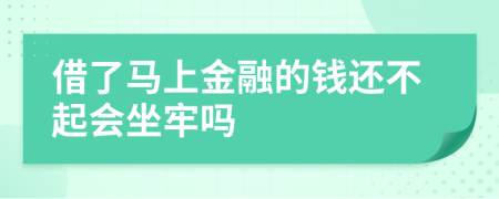 借了马上金融的钱还不起会坐牢吗