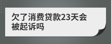 欠了消费贷款23天会被起诉吗