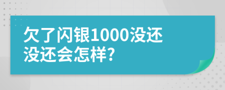 欠了闪银1000没还没还会怎样?