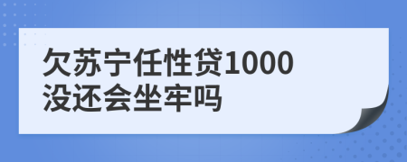 欠苏宁任性贷1000没还会坐牢吗