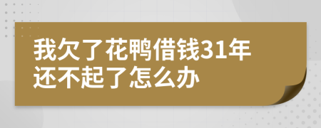 我欠了花鸭借钱31年还不起了怎么办