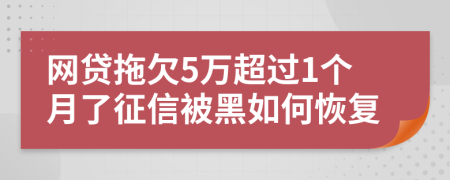 网贷拖欠5万超过1个月了征信被黑如何恢复