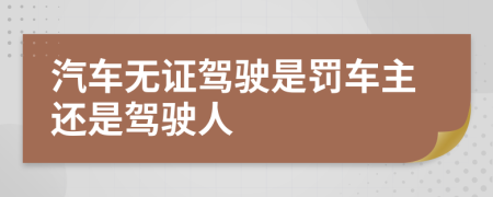 汽车无证驾驶是罚车主还是驾驶人