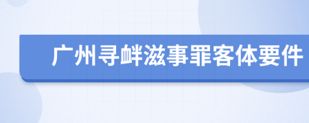 广州寻衅滋事罪客体要件