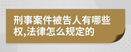 刑事案件被告人有哪些权,法律怎么规定的