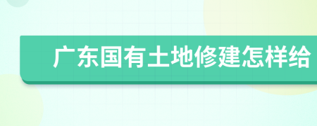 广东国有土地修建怎样给