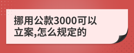 挪用公款3000可以立案,怎么规定的