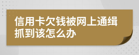 信用卡欠钱被网上通缉抓到该怎么办