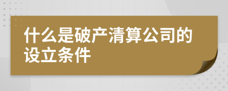 什么是破产清算公司的设立条件