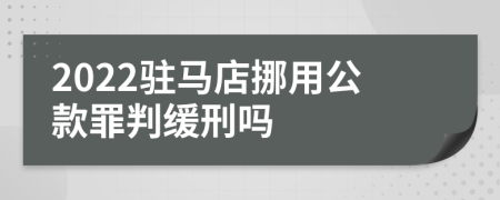 2022驻马店挪用公款罪判缓刑吗