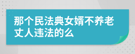 那个民法典女婿不养老丈人违法的么