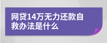 网贷14万无力还款自救办法是什么