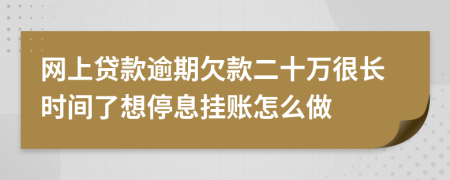 网上贷款逾期欠款二十万很长时间了想停息挂账怎么做