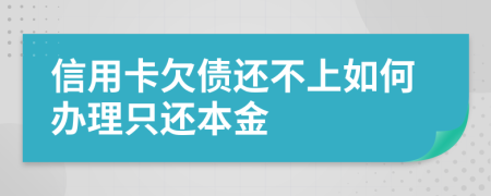 信用卡欠债还不上如何办理只还本金