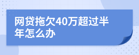 网贷拖欠40万超过半年怎么办