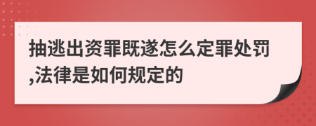 抽逃出资罪既遂怎么定罪处罚,法律是如何规定的