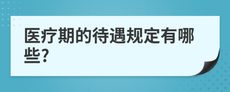 医疗期的待遇规定有哪些?