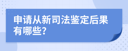 申请从新司法鉴定后果有哪些？