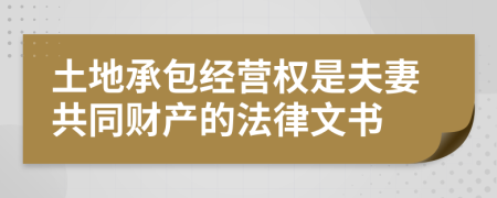 土地承包经营权是夫妻共同财产的法律文书