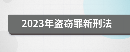 2023年盗窃罪新刑法