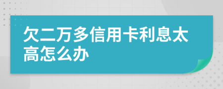 欠二万多信用卡利息太高怎么办