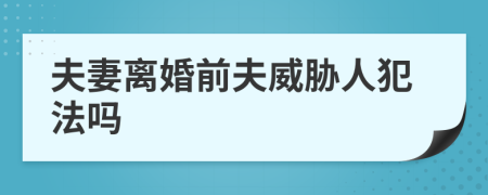 夫妻离婚前夫威胁人犯法吗