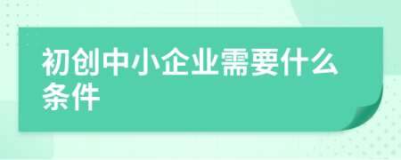 初创中小企业需要什么条件