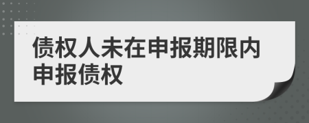 债权人未在申报期限内申报债权