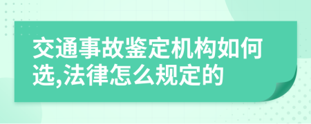 交通事故鉴定机构如何选,法律怎么规定的