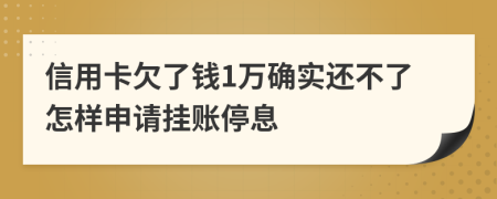 信用卡欠了钱1万确实还不了怎样申请挂账停息