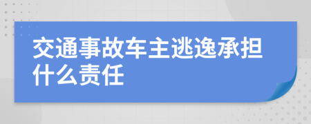 交通事故车主逃逸承担什么责任