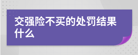 交强险不买的处罚结果什么