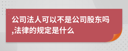 公司法人可以不是公司股东吗,法律的规定是什么