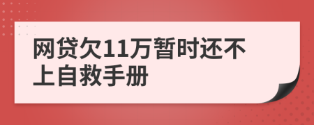 网贷欠11万暂时还不上自救手册