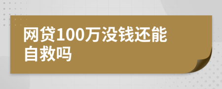 网贷100万没钱还能自救吗