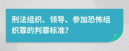 刑法组织、领导、参加恐怖组织罪的判罪标准?