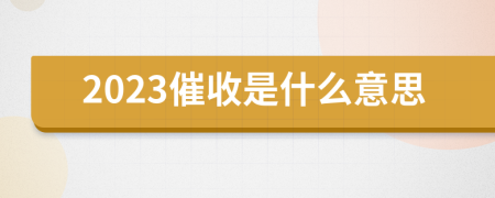 2023催收是什么意思