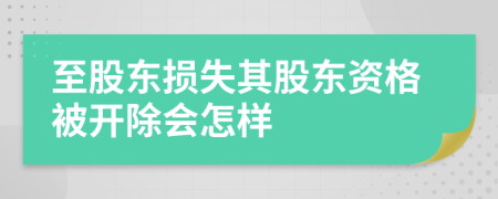 至股东损失其股东资格被开除会怎样