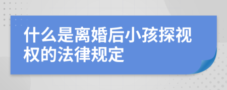 什么是离婚后小孩探视权的法律规定