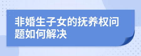 非婚生子女的抚养权问题如何解决