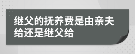 继父的抚养费是由亲夫给还是继父给